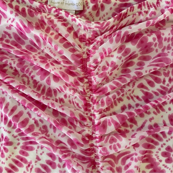 House Of Harlow Revolve Pink Floral Tie Dye Mesh Skirt And Top Barbiecore Large - Picture 10 of 13